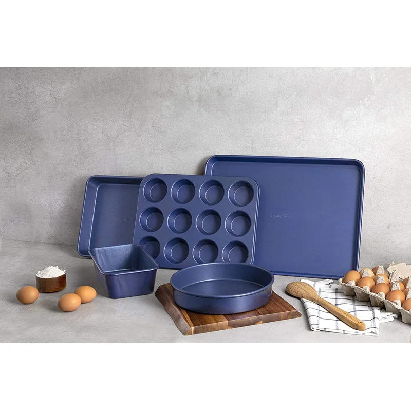 Granitestone 7522 Classic Blue 15-Piece Aluminum Ultra-Durable Non-Stick Diamond Infused Cookware and Bakeware Set