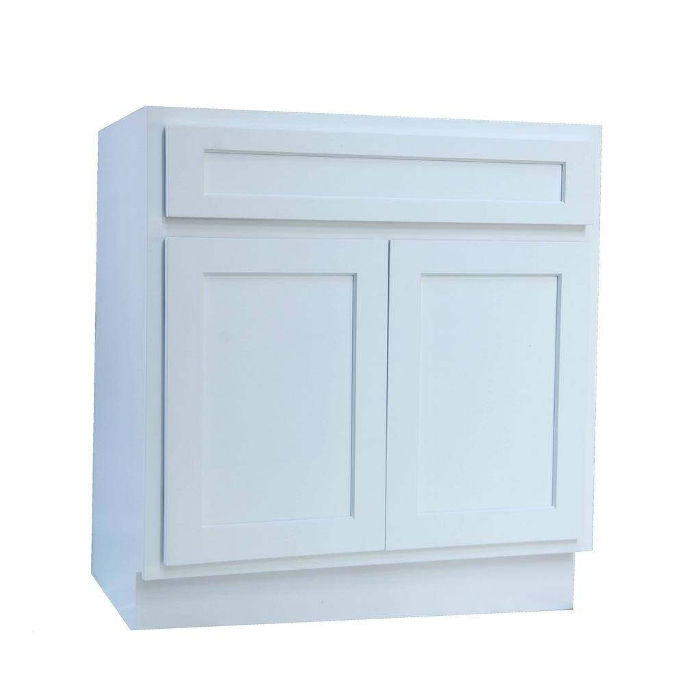 Vanity Art 30 in. W x 21 in. D x 32.5 in. H 2-Doors Bath Vanity Cabinet Only in White VA4030-W