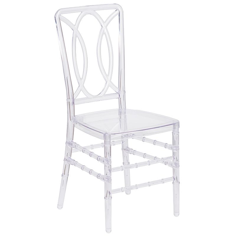 Emma and Oliver Transparent Design Stacking Chair with Designer Back - Event Chair - UV Resistant