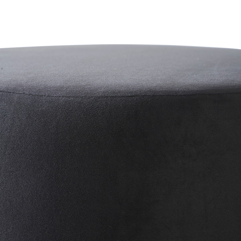 Colum Black Round Ottoman   Transitional   Footstools And Ottomans   by Renwil  Houzz