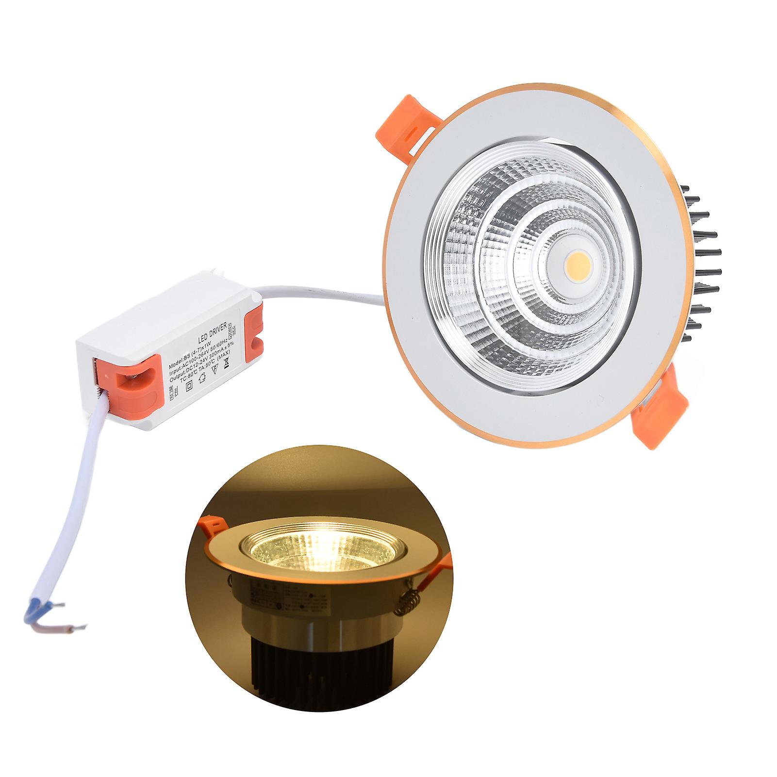 Recessed Lighting 4.3in Hole 7W Warm Light 3000K Adjustable Angle LED Halo Light for Hallway Kitchen Bedroom 100‑264V