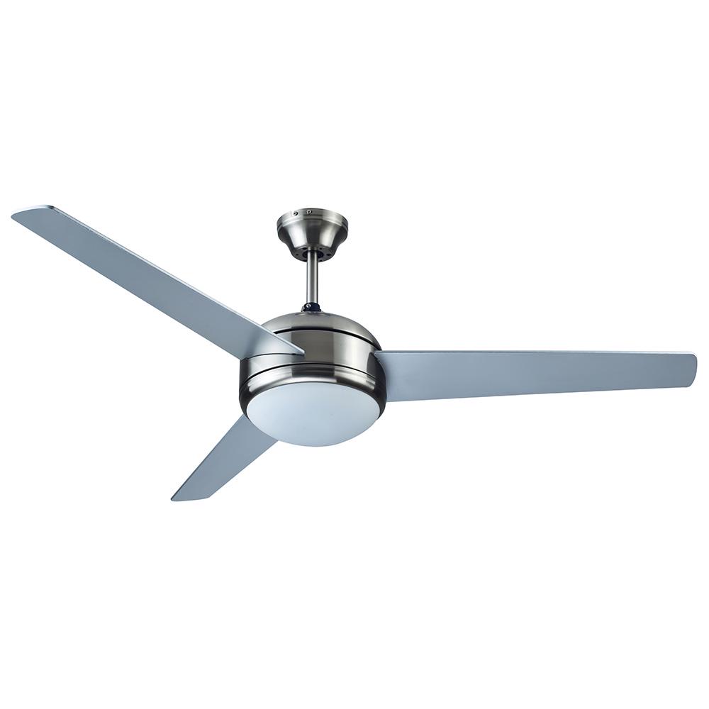 Design House 154393 Treviento 52-inch Contemporary Indoor Ceiling Fan with Dimmable Light Kit， Wall Control， Satin Nickel