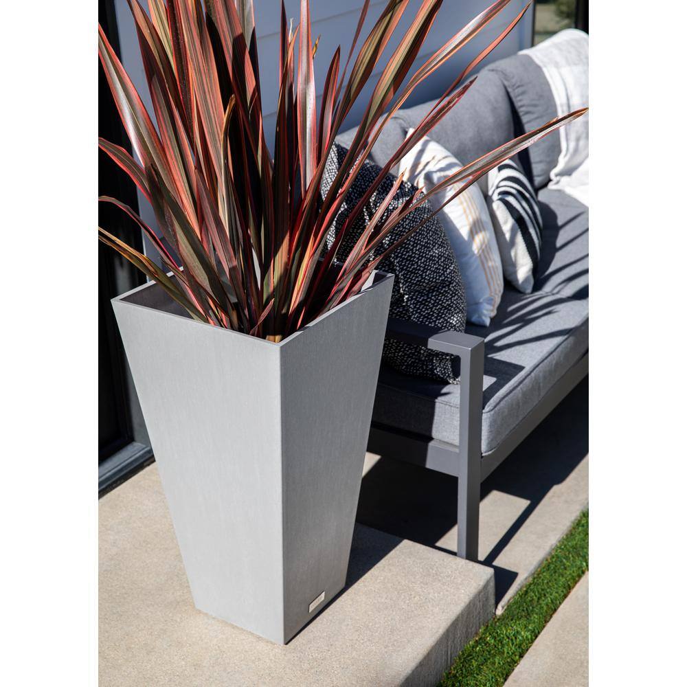 Veradek Midland 30 in. Gray Plastic Tall Square Planter MV32C