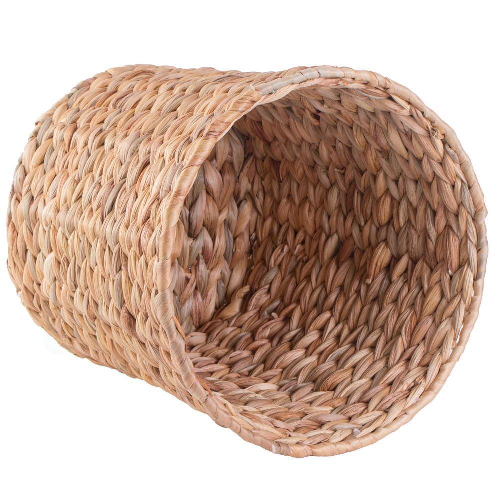 Vintiquewise Round Wicker Natural Water Hyacinth Waste Basket QI003226.S