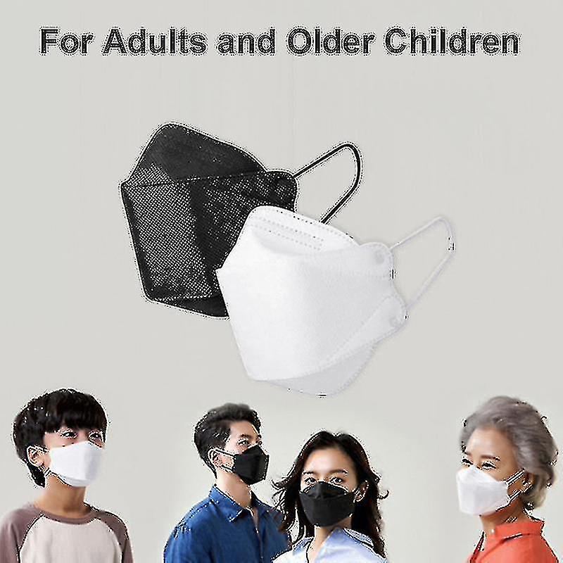 100 Pcs Adult Disposable Face Mask Real 4-ply Face Bandana Adjustable Nose Strap