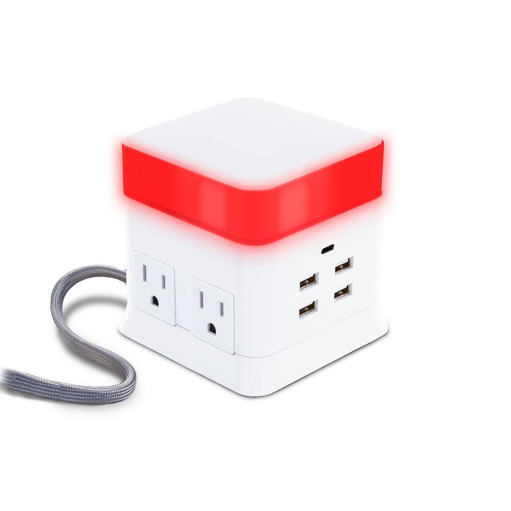 CyberPower 4-Outlet Charge and Glow USB and AC Power Station with Surge Protection and USB-C PS406UC