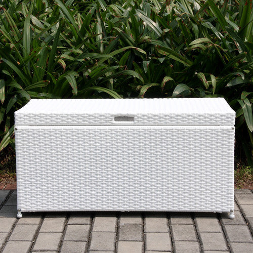 Jeco Inc. Outdoor 70 Gallon Wicker Deck Storage Box