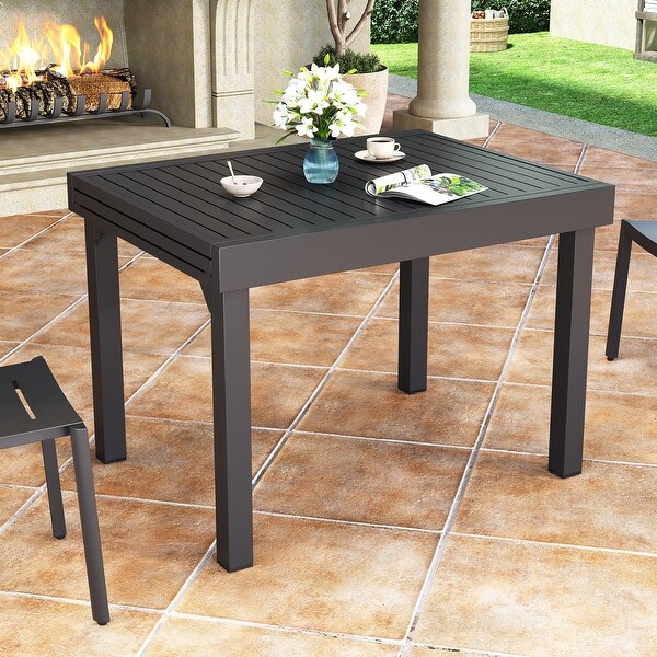 VredHom Aluminum Extendable Outdoor Patio Dining Table