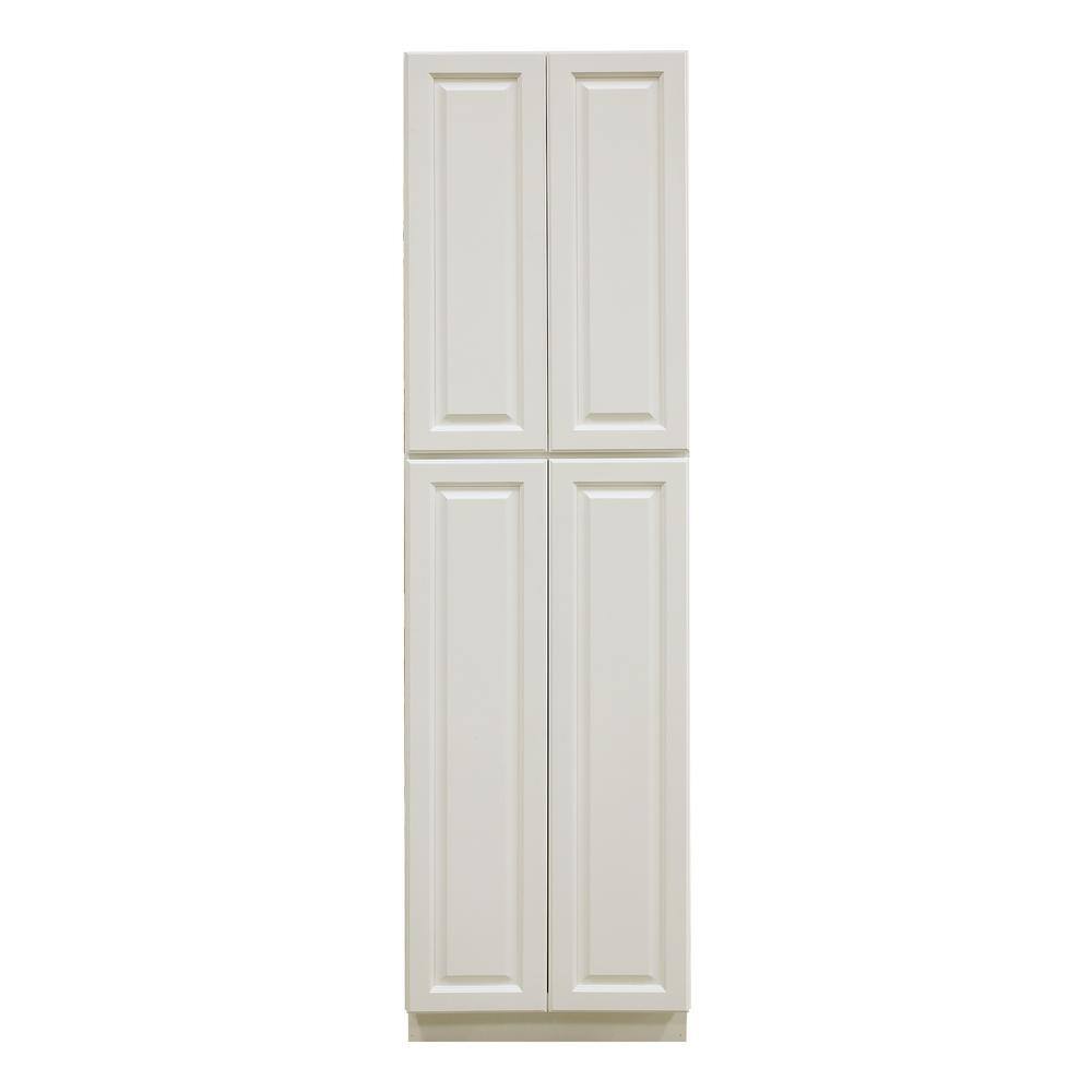 LIFEART CABINETRY Newport Assembled 24x90x24 in. 4 Door Tall Pantry with 6 Shelves in Classic White ANW-PC2490