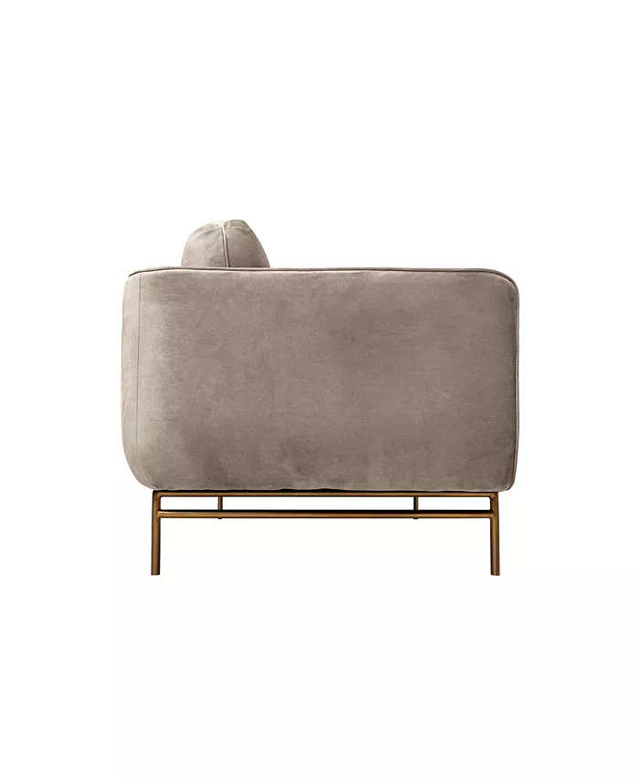 Armen Living Lilou 77 Velvet with Metal Legs Sofa