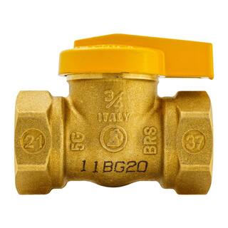 Everbilt 34 in. Brass FPT 1-Piece Gas Valve 110-524EB