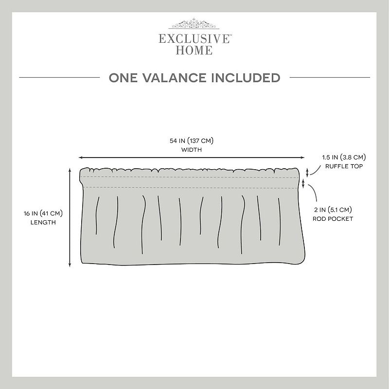 Exclusive Home Belgian Tailored Sheer Rod Pocket Valance