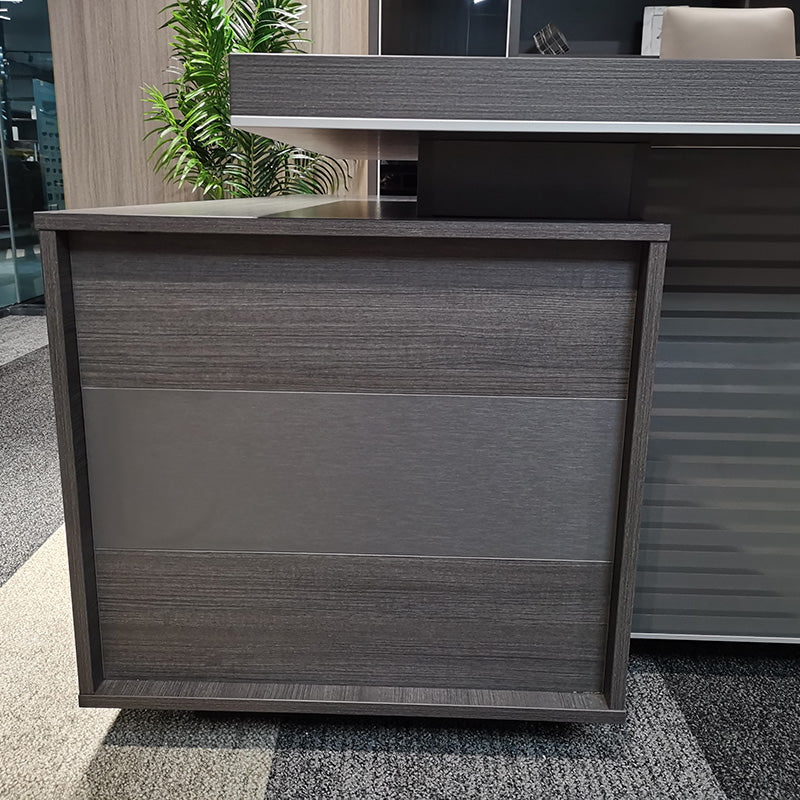 MATEES Executive Desk Reversible  2.4M - Grey/ Brown