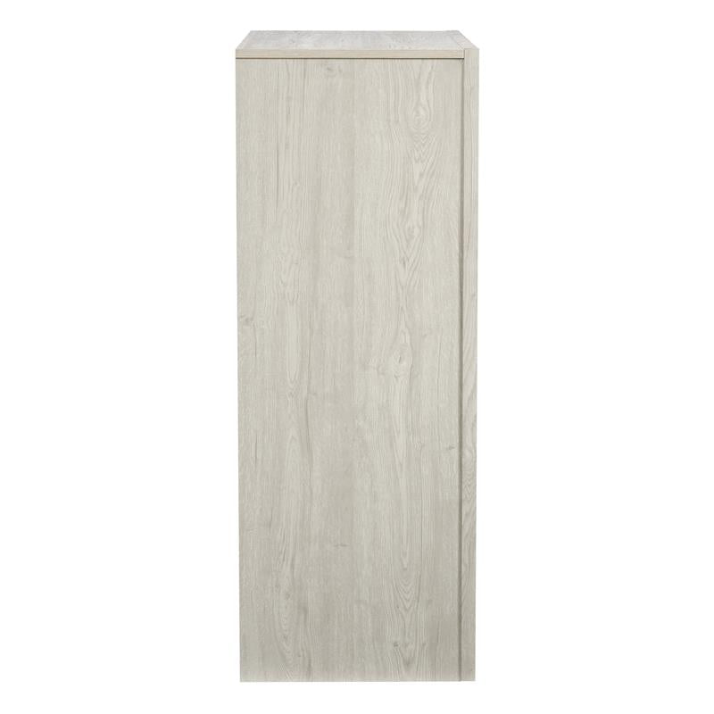 CorLiving Newport 5 Drawer Tall Dresser in White Washed Oak