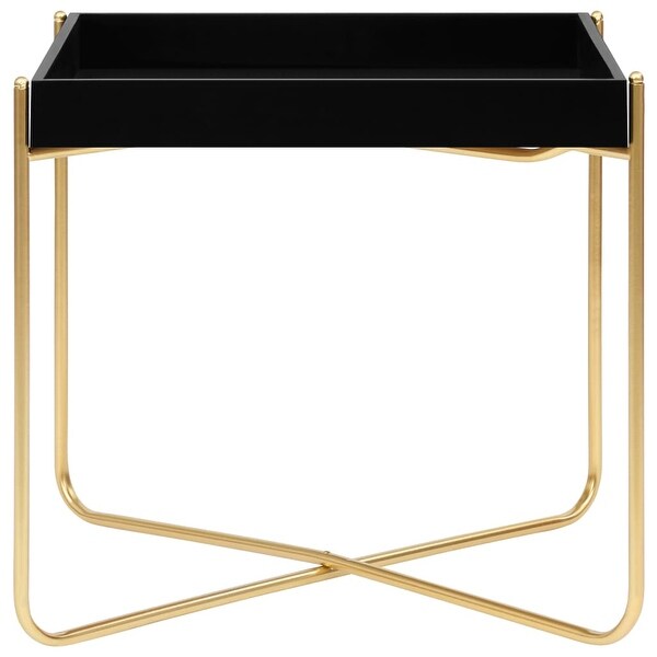 vidaXL Side Table Black and Gold 15