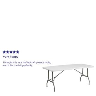 Carnegy Avenue 72 in. Granite White Plastic Tabletop Metal Frame Folding Table CGA-RB-22755-GR-HD