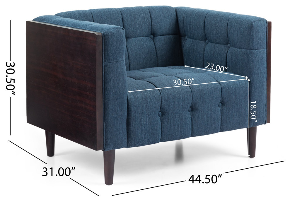 Unique Accent Chair  Square Silhouette and Button Tufted Polyester Seat   Midcentury   Armchairs And Accent Chairs   by Declusia  Houzz