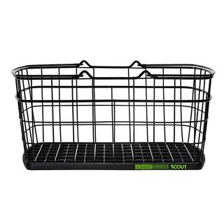 Scout Cart Folding Utility Cart 2 Removable Baskets 7 in. Swivel Front and 10 in. Rear Wheels Rubber Tires Transport Tray for Bins SCV3B