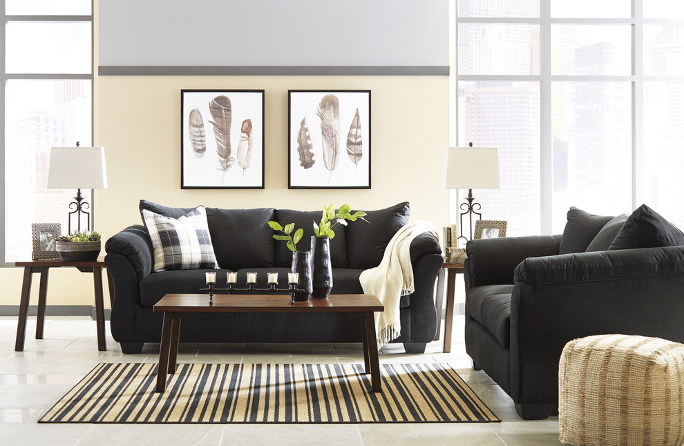 Darcy Loveseat  Black 7500835   Transitional   Loveseats   by Homesquare  Houzz