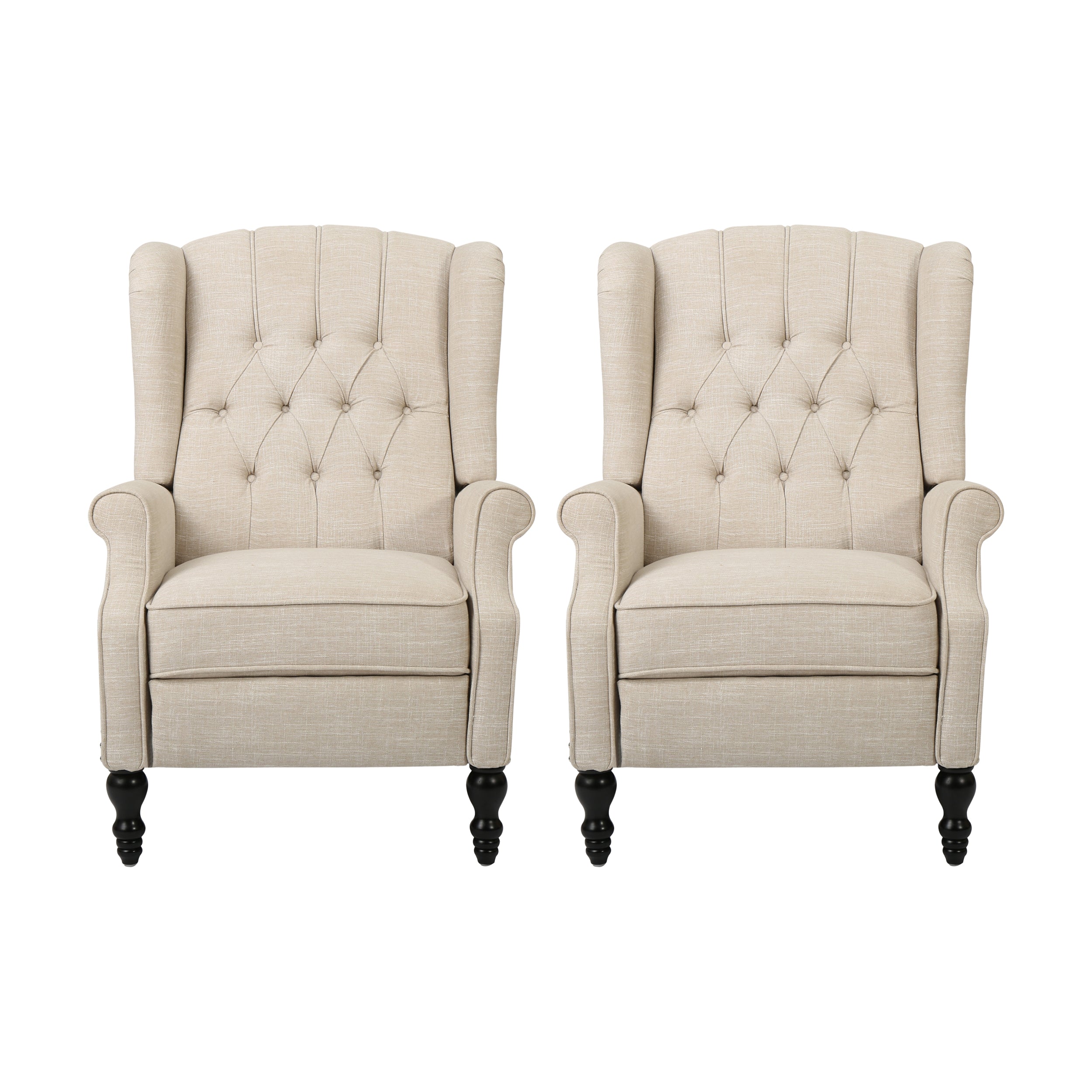 Elizabeth Contemporary Tufted Fabric Recliner (Set of 2)