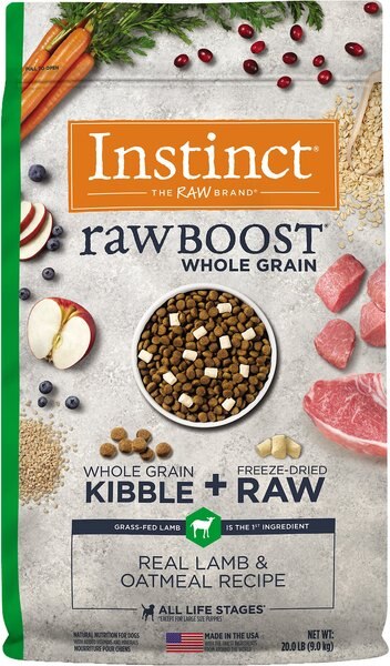 Instinct Raw Boost Whole Grain Real Lamb and Oatmeal Recipe Freeze-Dried Raw Coated Dry Dog Food