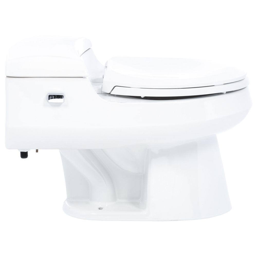 KOHLER San Raphael Comfort Height 1-Piece 1 GPF Single Flush Elongated Toilet in White Seat Included K-3597-0