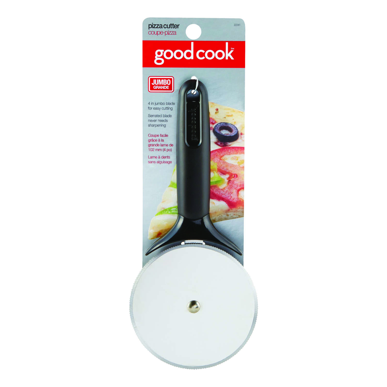 Good Cook Silver/Black Stainless Steel Jumbo Pizza Cutter