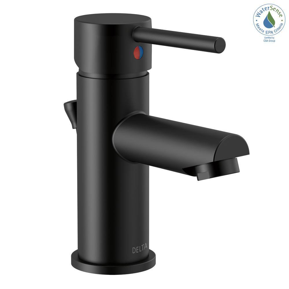 Delta Modern Project-Pack Single Hole Single-Handle Bathroom Faucet in Matte Black 559LF-BLGPM-PP