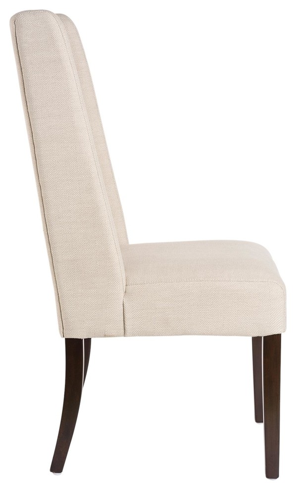 Dining Side Chair Tribeca Gray Upholstery Herringbone  Minimal Black   Transitional   Dining Chairs   by EuroLuxHome  Houzz