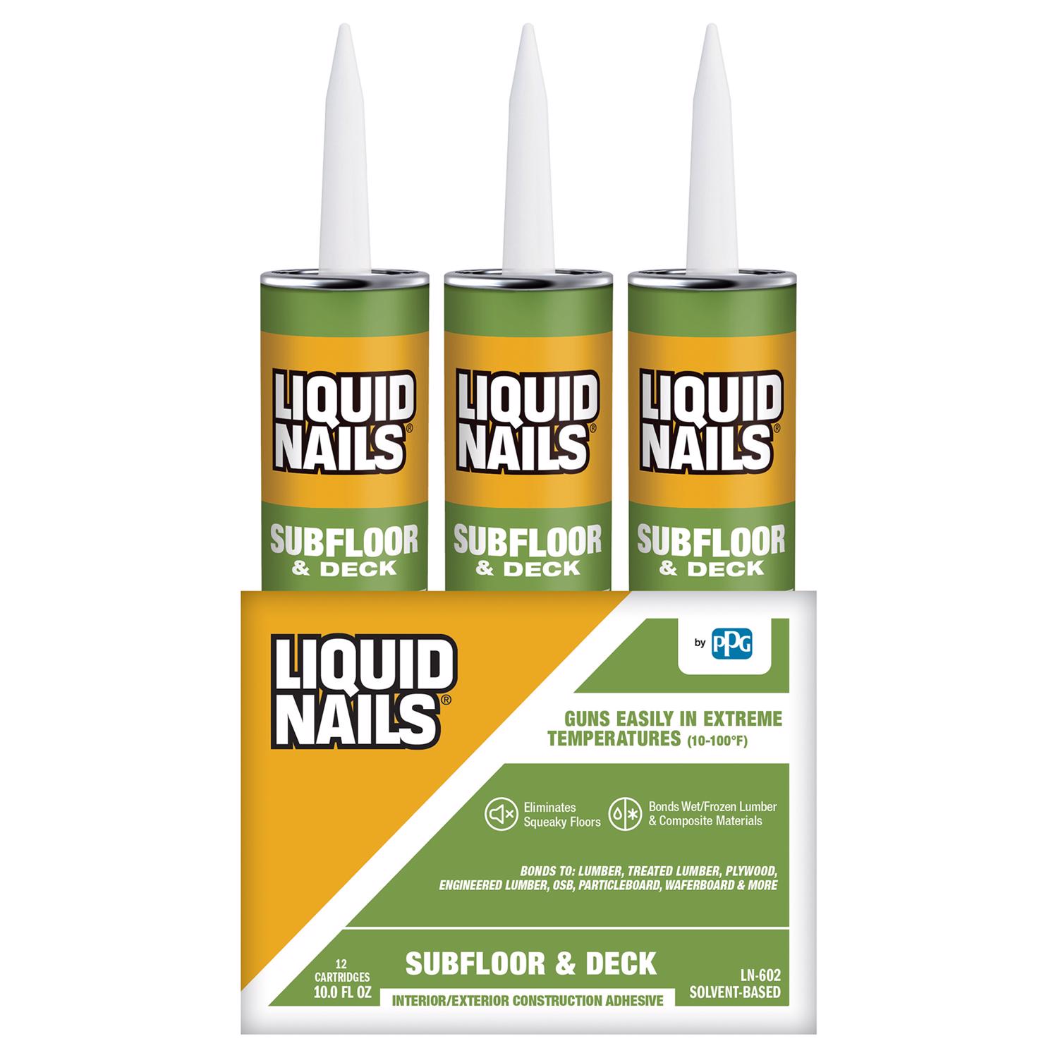 Liquid Nails Subfloor \u0026 Deck Synthetic Rubber Construction Adhesive 10 oz