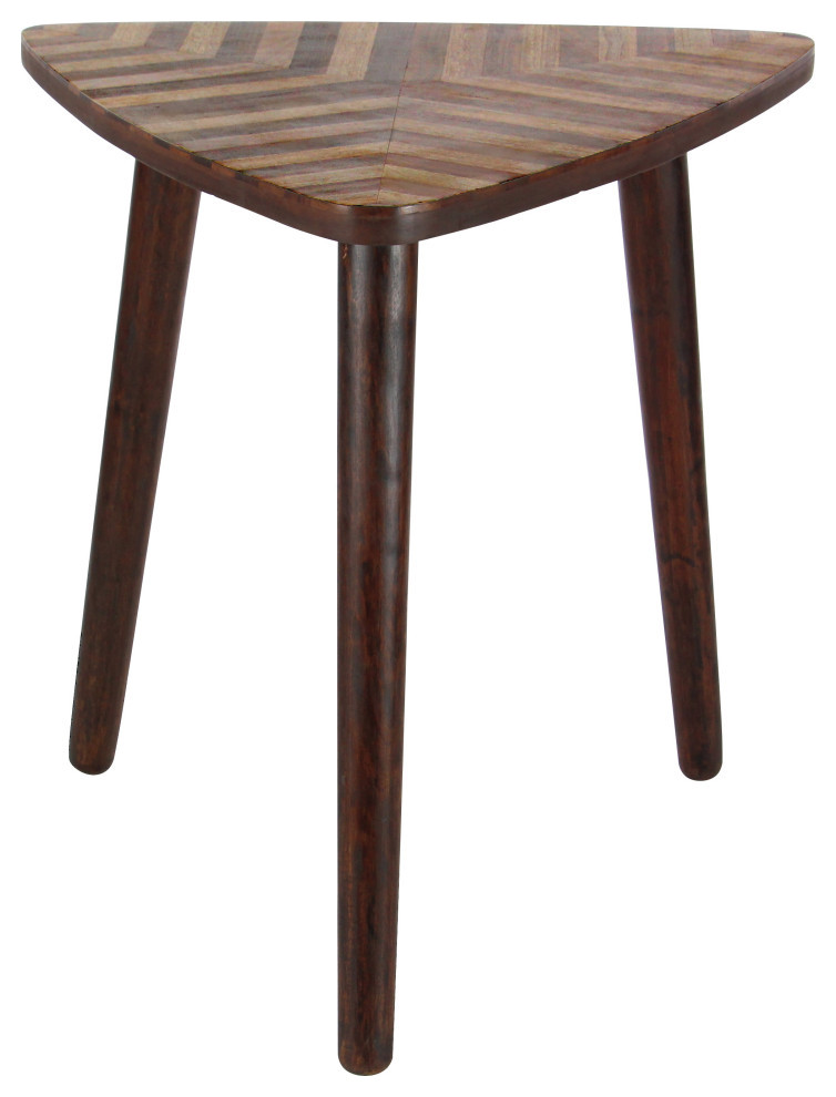 GwG Outlet Wooden Triangle Accent Table  20  x22   Midcentury   Side Tables And End Tables   by Brimfield  ampMay  Houzz