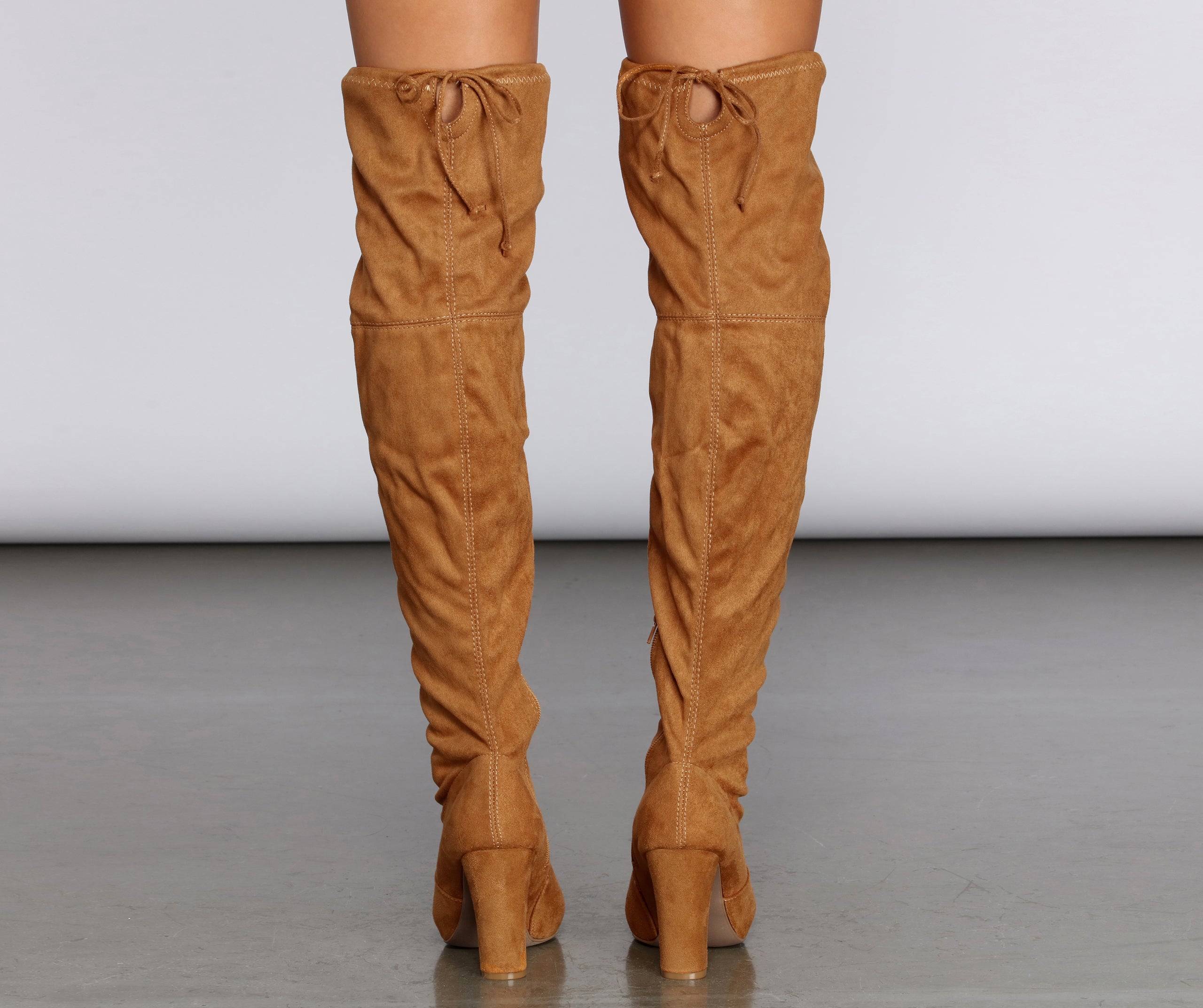 Over The Knee Block Heel Boots