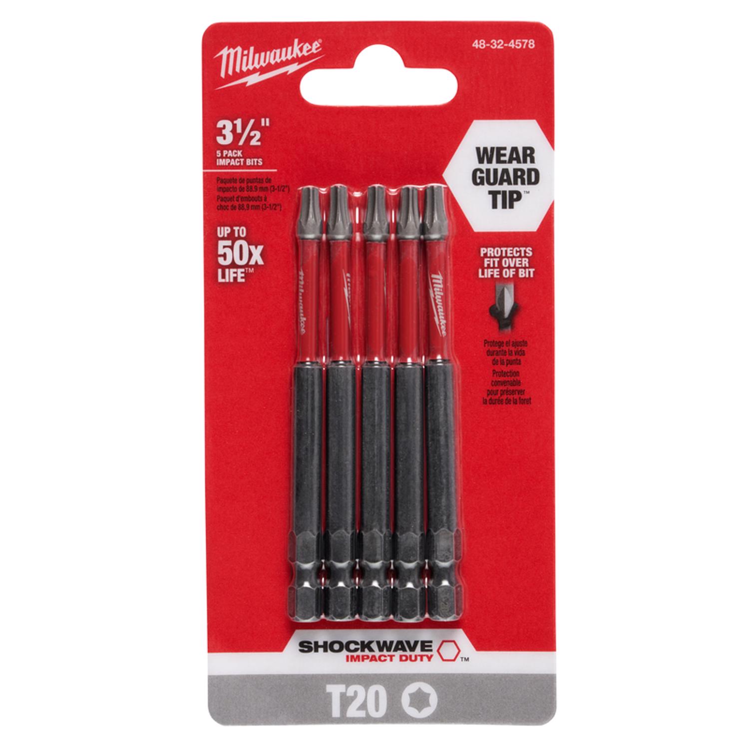 MW Shockwave Torx T20 X 3-1/2 in. L Impact Driver Bit Steel 5 pk