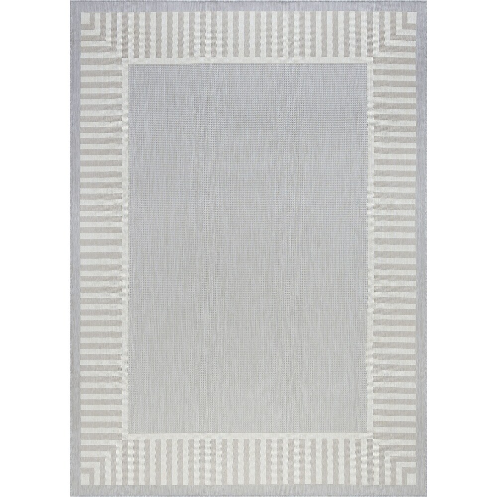 Exo Coastal Striped Border Indoor/ Outdoor Area Rug