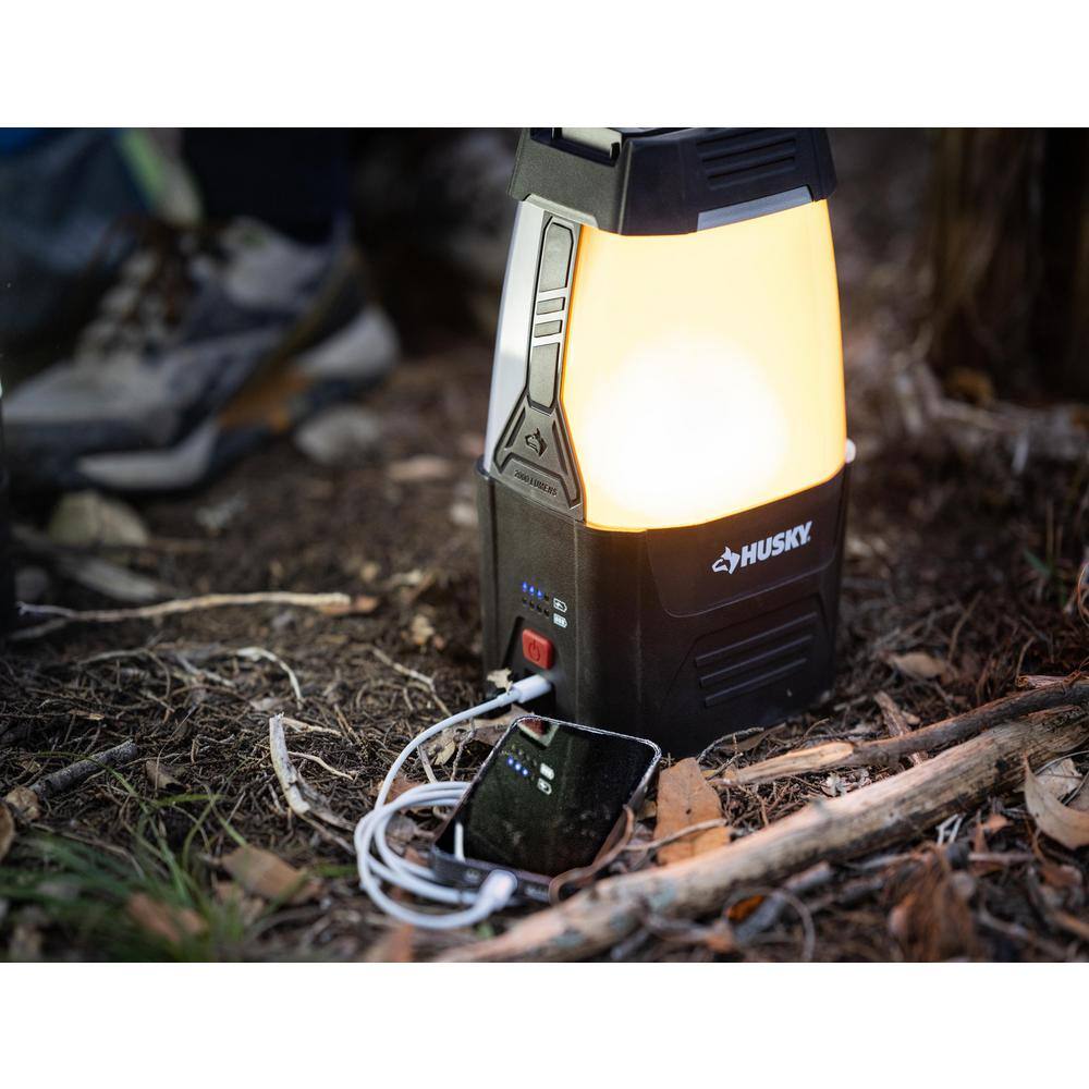 Husky 2000 Lumens Hybrid Power LED Lantern with Rechargeable Battery Included HSKY2000L