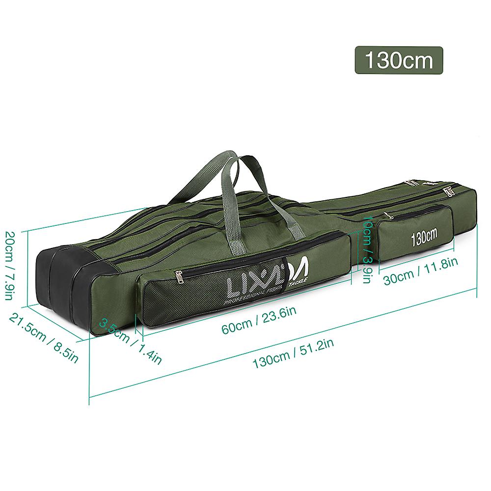 130cm/150cm Three Layers Fishing Bag Portable Folding Fishing Rod Reel Tackle Tool Carry Case Carrier Travel Bag No.190683