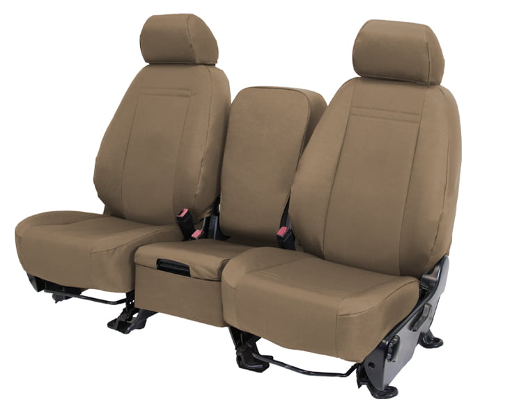 CalTrend Front 40/20/40 Split Bench Cordura Seat Covers for 2012-2014 Ford F-150 - FD416-06CA Beige Insert and Trim