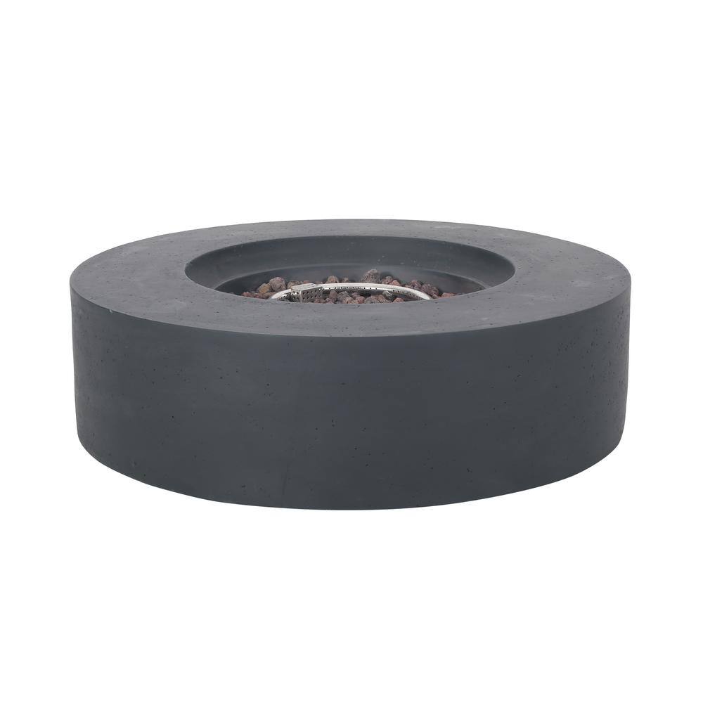 Noble House Mayfair Dark Gray Circular Stone Fire Pit (No Tank Holder) 10058