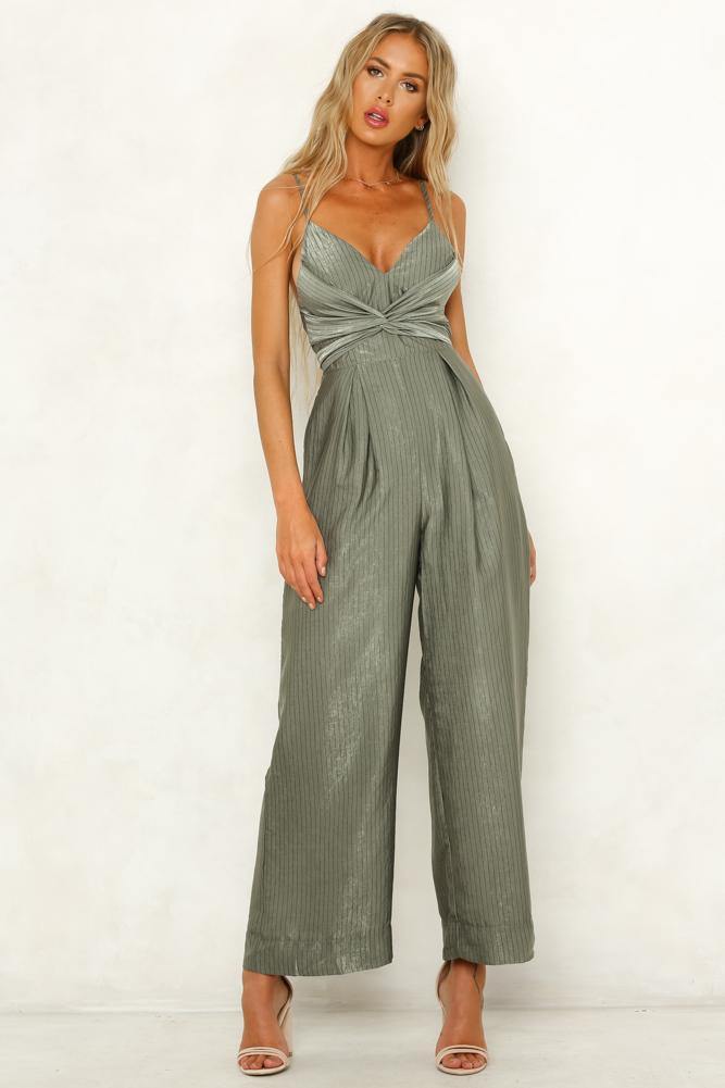 Not Myself Tonight Jumpsuit Olive