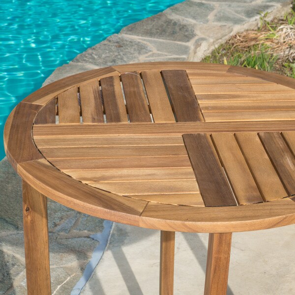 Coronado Outdoor Round Acacia Wood Accent Table (Table Only) by Christopher Knight Home