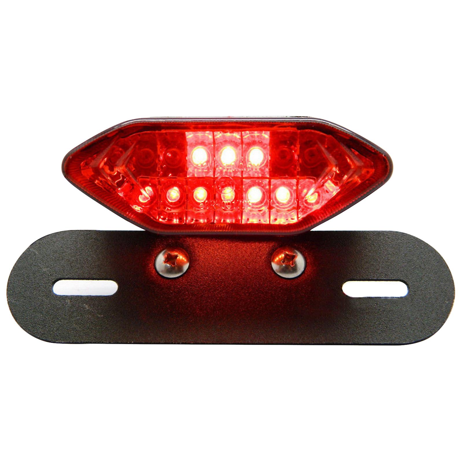 Universal Motorcycle Leds Turn Signals Brake Light Integrated License Plate Tail Lamp Grey 13.3 Inch