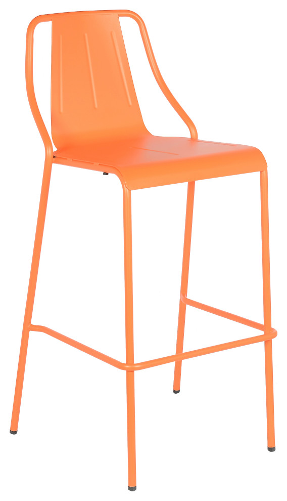 Corrissa Patio Bar Stool in Frosted Orange (Set of 4)   Contemporary   Outdoor Bar Stools And Counter Stools   by Taiga Furnishings  Houzz