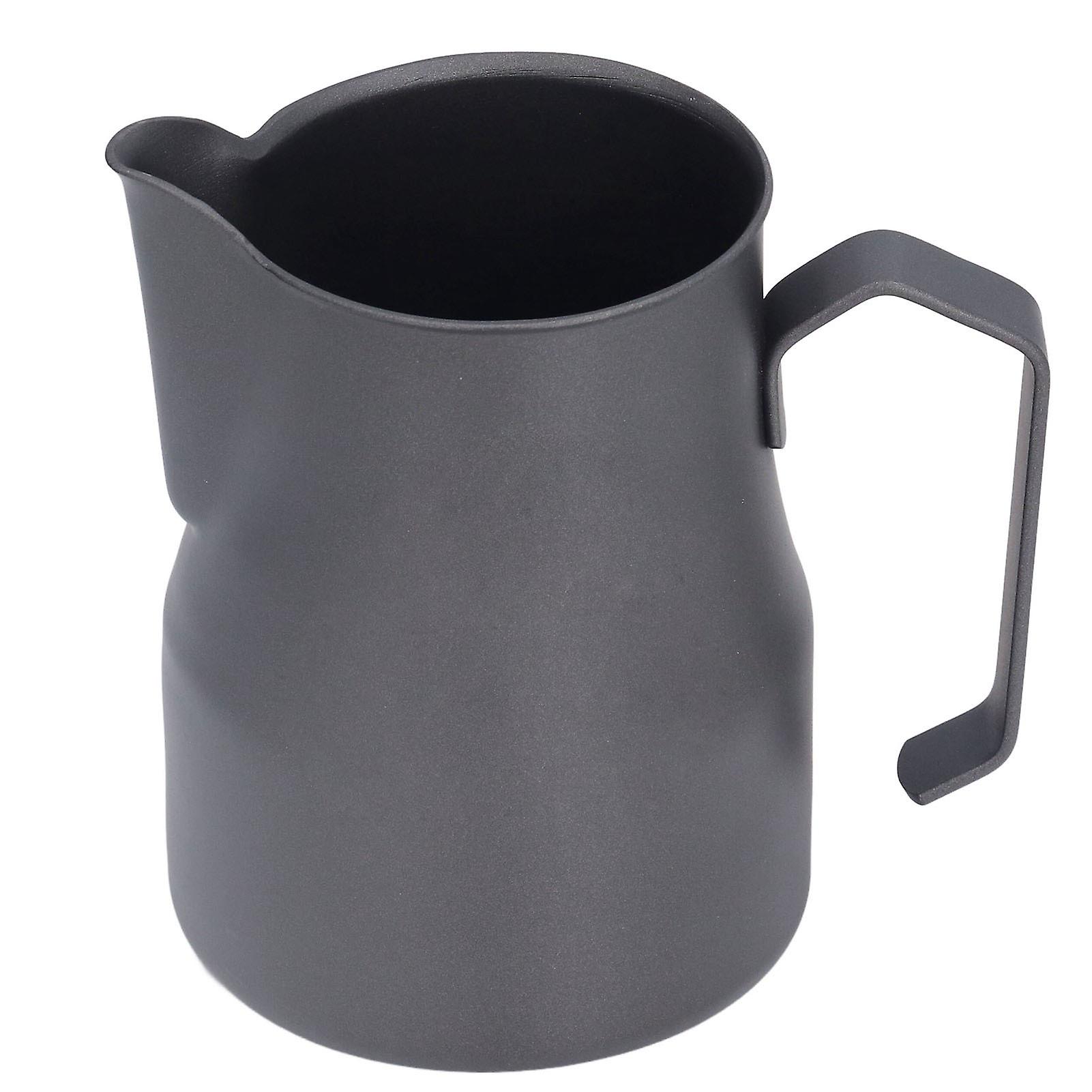 Milk Frother Cup Olecranon Outlet Draw Mouth Design Skull Pattern Stainless Steel Milk Frothing Pitcher 550mlblack