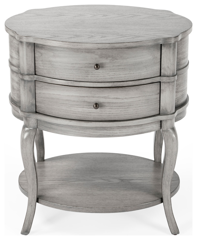 Jarvis Oval 2 Drawer Side Table   Farmhouse   Side Tables And End Tables   by HedgeApple  Houzz