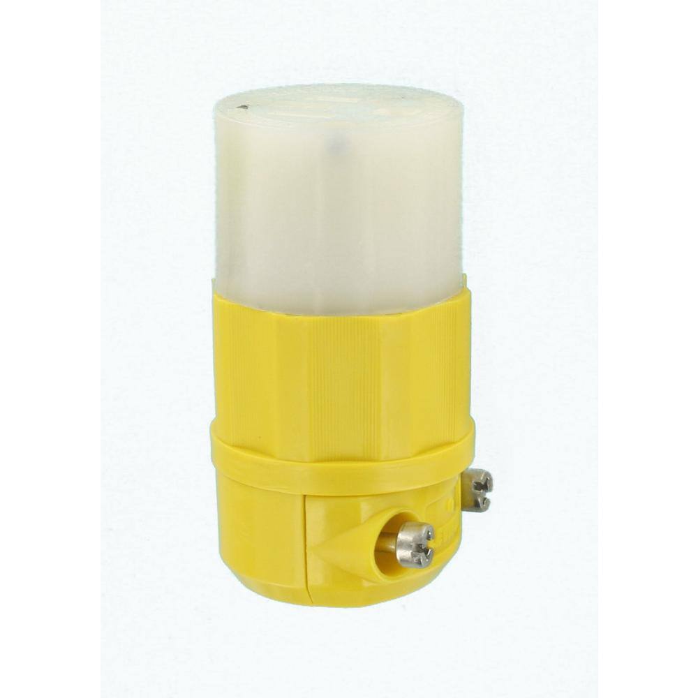 Leviton 15 Amp 125-Volt Straight Blade Grounding Connector YellowWhite 52CM-69C