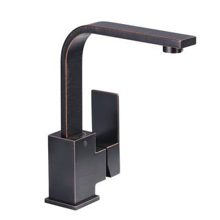 ARCORA Modern Single-Hole Bar Faucet 1-Handle with Water Supply Line in Oil Rubbed Bronze AR7102301RB