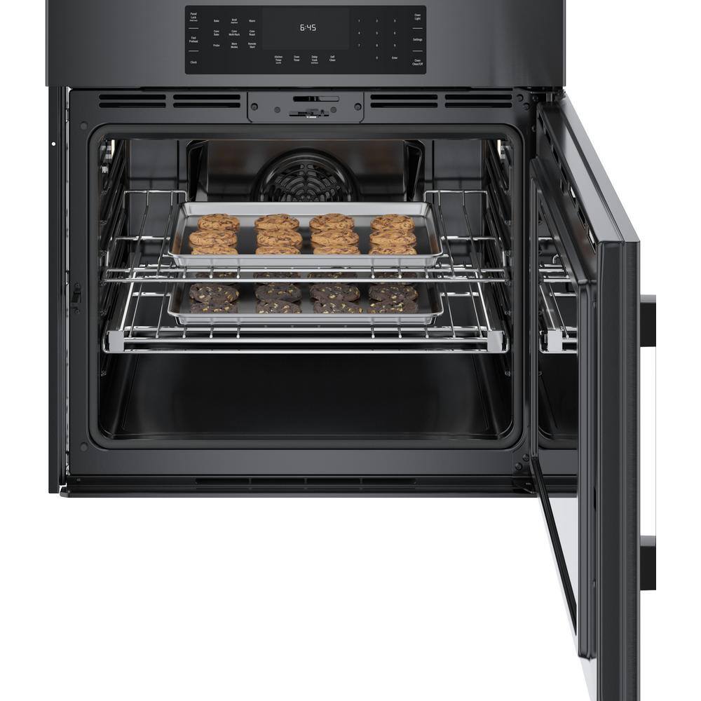 Bosch 800 Series 30 in. Built-In Smart Single Electric Convection Wall Oven w Right SideOpening Door in Black Stainless Steel HBL8444RUC