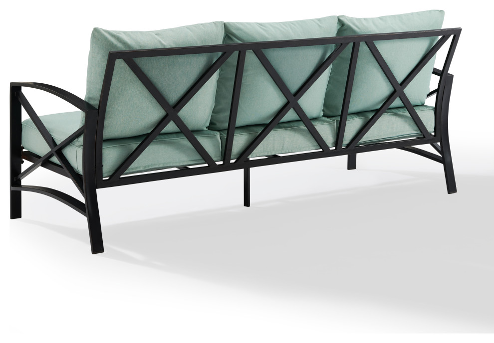 Kaplan Outdoor Metal Sofa   Contemporary   Outdoor Sofas   by Homesquare  Houzz