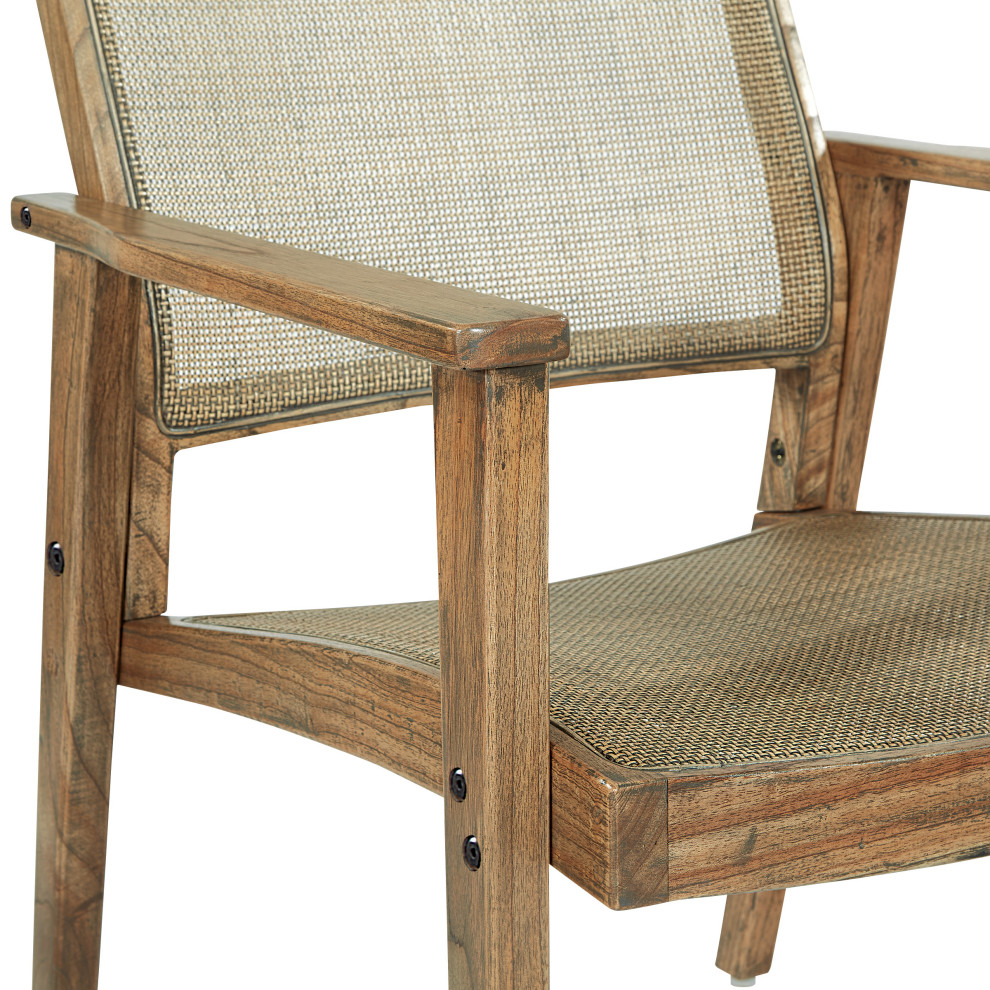 Lavine Cane Armchair With Rustic Gray Frame   Tropical   Armchairs And Accent Chairs   by Office Star Products  Houzz