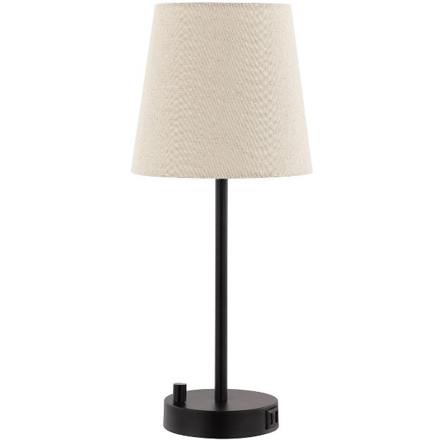 Fowley 18 75 Inch Iron Table Lamp With Usb Port Black Safavieh